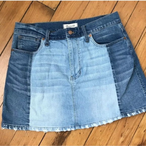 Madewell Dresses & Skirts - Madewell Pieced McCarren Two Tone Denim Mini Skirt
